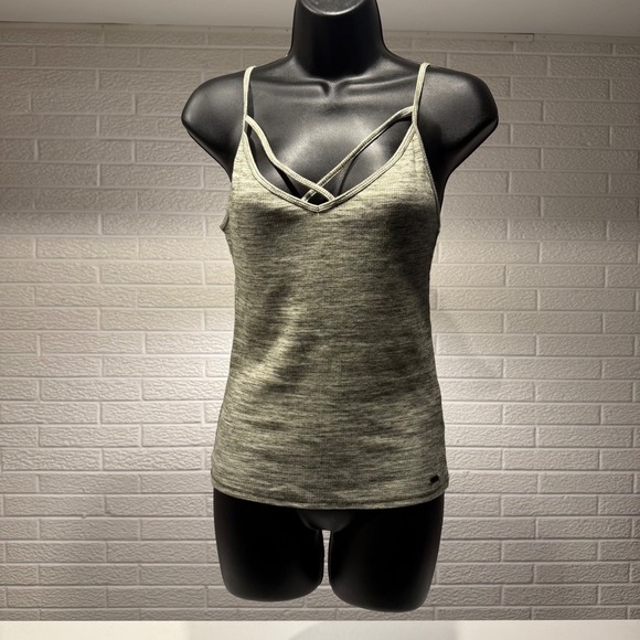 Hollister Tops - Hollister‎ Ribbed Tank Top Cami Criss Cross Strap Olive Green Casual Women's